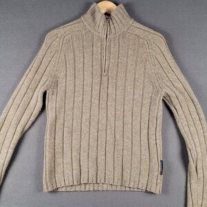 Abercrombie & Fitch 1/4 Zip Lambswool Sweater Vintage 1990s Mallcore